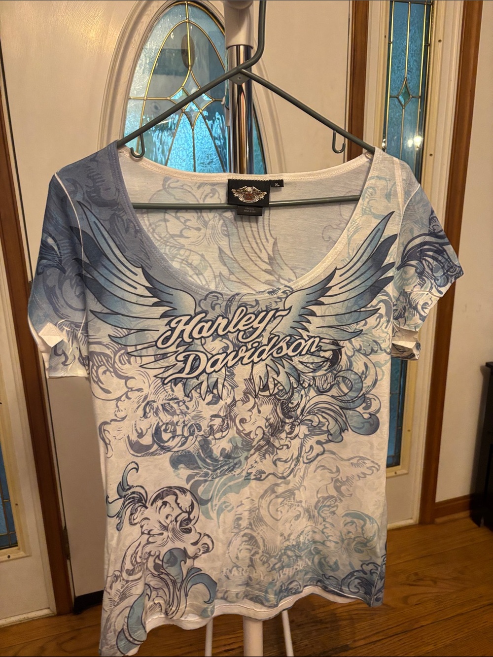Harley-Davidson White & Blue Wing Graphic Tee